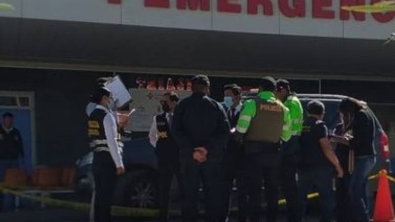 FISCAL RAMIRO MOLINA DIRIGE DILIGENCIAS DE LEVANTAMIENTO DEL CADÁVER DEL EFECTIVO POLICIAL